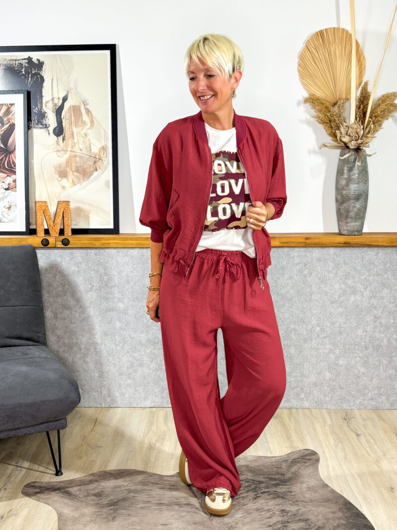 Elegantes Set – Palazzo-Hose & Blouson | www.micas.eu