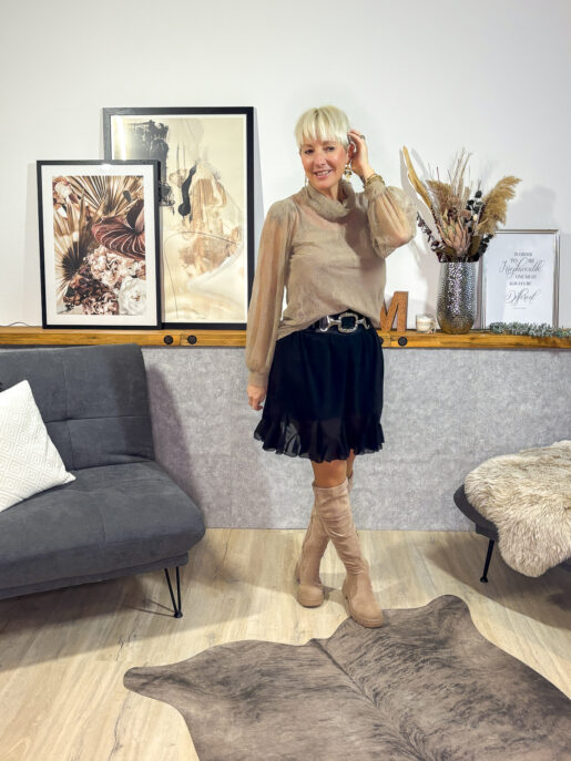 Chiffon Rock mit schwingenden Volants, Gummibund