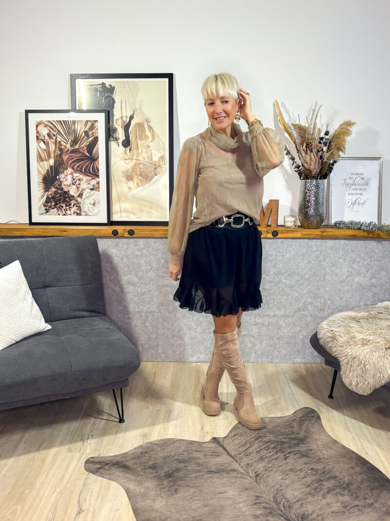 Chiffon Rock mit schwingenden Volants, Gummibund